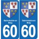 60 Senlis blason autocollant plaque stickers ville
