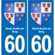 60 Senlis blason autocollant plaque stickers ville