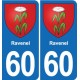 60 Senlis blason autocollant plaque stickers ville