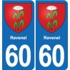 60 Senlis blason autocollant plaque stickers ville