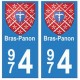 974  Bras-Panon autocollant plaque