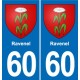 60 Senlis blason autocollant plaque stickers ville
