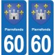 60 Senlis blason autocollant plaque stickers ville