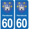 60 Senlis blason autocollant plaque stickers ville