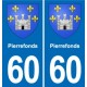 60 Senlis blason autocollant plaque stickers ville