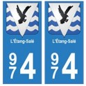 974 L'Etang-Salé autocollant plaque