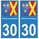 30 Villeneuve-lès-Avignon ville autocollant plaque stickers