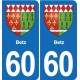 60 Senlis blason autocollant plaque stickers ville