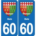 60 Betz blason autocollant plaque stickers ville