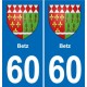 60 Senlis blason autocollant plaque stickers ville