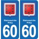 60 Senlis blason autocollant plaque stickers ville