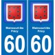 60 Senlis blason autocollant plaque stickers ville