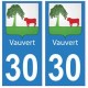 30 Vauvert ville autocollant plaque stickers