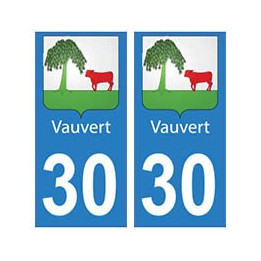 30 Vauvert ville autocollant plaque stickers