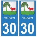 30 Vauvert ville autocollant plaque stickers