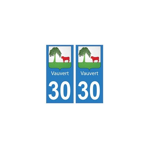 30 Vauvert ville autocollant plaque stickers