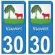 30 Vauvert ville autocollant plaque stickers
