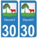 30 Vauvert ville autocollant plaque stickers