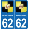 62 Coulogne blason autocollant plaque stickers ville