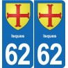 62 Coulogne blason autocollant plaque stickers ville