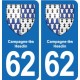 62 Coulogne blason autocollant plaque stickers ville