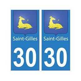 30 Saint-Gilles ville autocollant plaque stickers