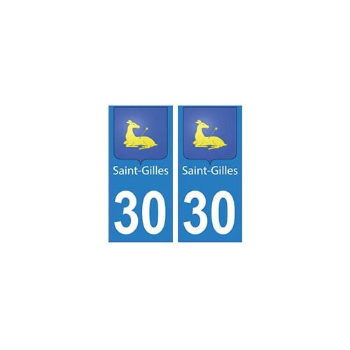 30 Saint-Gilles ville autocollant plaque stickers