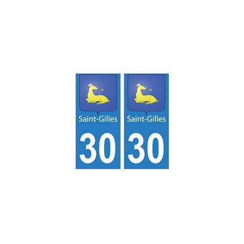 30 Saint-Gilles ville autocollant plaque stickers
