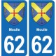 62 Coulogne blason autocollant plaque stickers ville