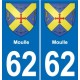 62 Coulogne blason autocollant plaque stickers ville