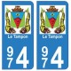 974 Le Tampon autocollant plaque