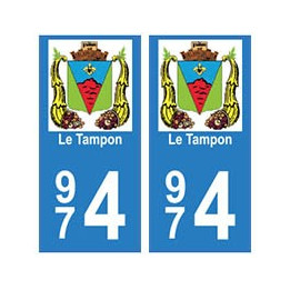 974 Le Tampon autocollant plaque