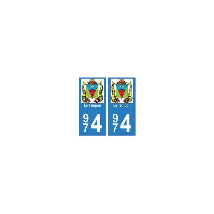 974 Le Tampon autocollant plaque