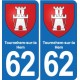 62 Coulogne blason autocollant plaque stickers ville