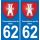 62 Coulogne blason autocollant plaque stickers ville