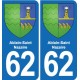 62 Coulogne blason autocollant plaque stickers ville