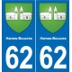 62 Hames-Boucres escudo de armas de la etiqueta engomada de la placa de pegatinas de la ciudad