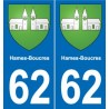 62 Hames-Boucres blason autocollant plaque stickers ville