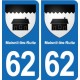 62 Coulogne blason autocollant plaque stickers ville