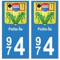 974 Petite-Île autocollant plaque