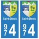 974 Saint-Denis autocollant plaque