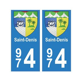 974 Saint-Denis autocollant plaque