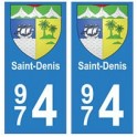 974 Saint-Denis autocollant plaque