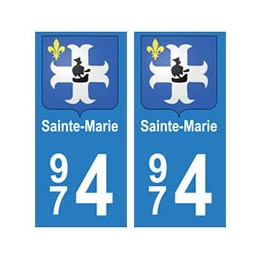 974 Sainte-Marie autocollant plaque