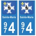 974 Sainte-Marie autocollant plaque