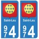 974 Saint-Leu autocollant plaque