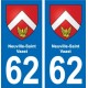 62 Coulogne blason autocollant plaque stickers ville