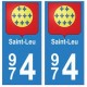 974 Saint-Leu autocollant plaque