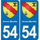 54 Malzéville blason autocollant plaque stickers ville