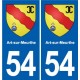 54 Malzéville blason autocollant plaque stickers ville